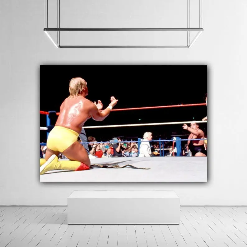 Hulk Hogan Slams Andre the Giant (WrestleMania III) Wall Art , Customized Gift , Home Decor