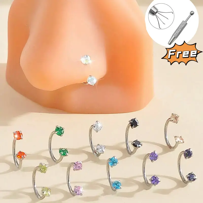 Trending Titanium 20G/18G/16G Horseshoe Nose RingInternally Threaded Titanium Septum Jewelry Hypoallergenic Horseshoe Helix Daith Tragus Cartilage Hoop Nose Lip Rings Septum Piercing Christmas Jewelry