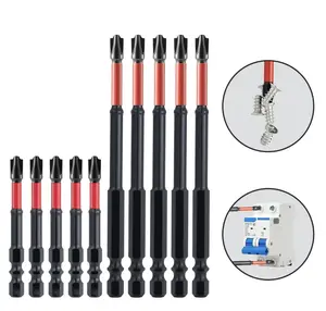 Impact Screwdriver Bit Set, Suitable for Electricians, S2 Steel Material, 65mm & 110mm Length, 1/4 Inch Hex Shank Magnetic Phillips Screwdriver Bits, for Circuit Breakers