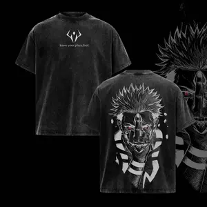 Ryomen Sukuna Know Your Place Fool T-Shirt | Jujutsu Kaisen Oversize Vintage Washed Tee | Heavy Cotton Streetwear Graphic Shirt | JJK Anime Top Gift for Fans         GPA YEB
