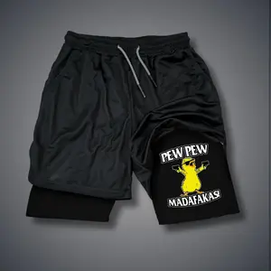 Double-Layer Sports Shorts Graphic Shorts Black Shorts Camo Shorts Streetwear Shorts Men Outfits Men Short Shorts Vacation Outfits Shorts