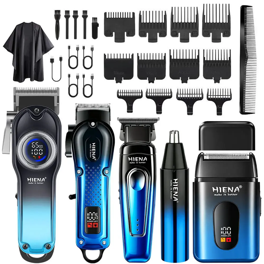 5-Piece Men's Haircut Set - Hair Trimmer, Styler, Sculptor, Shaver, Nose Hair Trimmer for Home, Travel, Holiday Gifting (Beauty & Personal Care Appliance) Adjustable styling tool