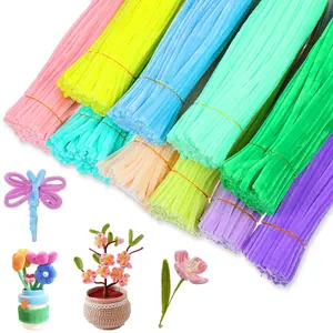 1000 count Pastel Pipe Cleaners Chenille Stems 12 Inch Bulk Pipe Cleaner Flower Assorted Fuzzy Sticks for Creative School Project DIY Halloween Xmas Decor, 10 Colors (Macaron Color)
