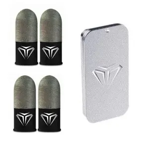 Game Finger Sleeves 2 Pairs with Storage Box, Sweatproof Anti-Slip Touchscreen Fingertip Covers, Phone Game Dedicated, Gaming Accessories