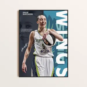 Paige Bueckers Poster, W Wall Print, Basketball Digital , Dallas Wings Poster, Women's Hoops Decor, Gift for Basketball Fans