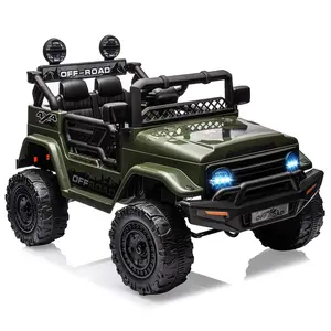 GARVEE 12V 7AH Rechargeable Plastic-Iron Battery-Powered Kids' Ride-On Truck - Power Wheels with Remote Control, Music, Lights, Fun Toy Vehicle