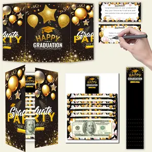 Gold Graduation Card Money Envelope, Cross-Border Graduation Ceremony Gift, Surprise Party Card Money Pull-String Packet