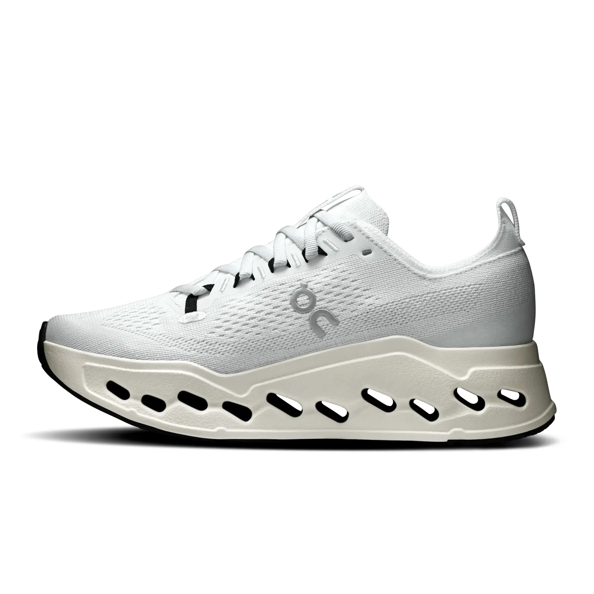 Pure White Breathable Mesh Running Sneakers, Shock Absorbing Cushion Trainers, Soft Air Landing Support Sports Shoes for Summer Street Style, Suitable for Cross Country Workout, Multiple Sizes Available