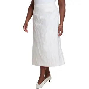 ELOQUII Women's Plus Size Floral Jacquard A Line Skirt