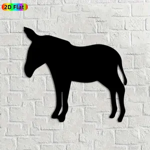 1pc Donkey Silhouette Metal Wall Art, Sleek Donkey Statue Mural, Ideal Gift for New Year, Easter, Animal Decor Enthusiasts, Weather-Resistant Metal Wall Decor Wall Sculptures, Charming Outdoor & Indoor Decor