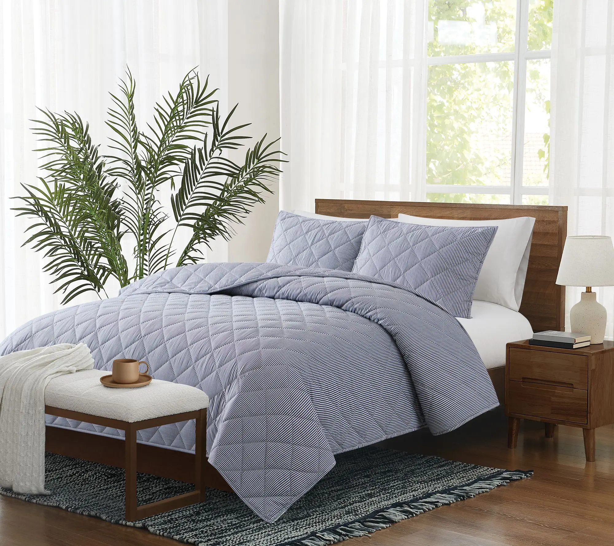 Brooklyn Loom Pinstripe King Quilt Set