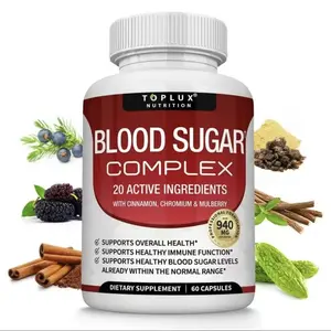 3 Bottles BloodSugar Complex -60 Capsules with Chromium Cinnamon &  Mulberry for Healthy Sugar Levels &Immune Support - Dietary SupplementHealthcare Edible Fitness Vitamin plant-based wellness | Non-GMO | Daily nutrient support | Gluten-Free Formula