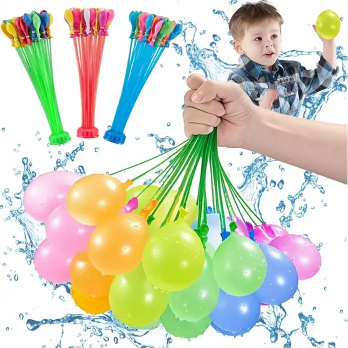 444Pcs Self-Tie Fast-Fill Water Balloons, Affordable Rainbow Bulk Splash Toy for Family Backyard Barbecues & Outdoor Pool Games