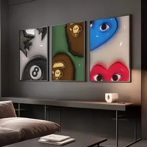 Set of 3 HypeBeast Room Decor, Street Art , Wall Art for Man, Urban Trendy Home Decor, Cool Wall Art living bedroom wall decor office royal rumble Poster farmhouse cuadro canvas modern painting decoration art poster abstract