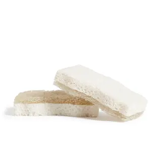 Grove Co. All-Purpose Coconut Scrubber Sponges - 100% Natural Plant-Based Cellulose, Non-Abrasive for Safe Use on Sensitive Surfaces, Durable & Reusable, Top Rack Dishwasher Safe