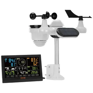 【DealsForYouDays】VEVOR 7-in-1 Wireless Weather Station, 7.5 in Large Color Display, Digital Home Weather Station Indoor Outdoor, for Temperature Humidity Wind Speed/Direction Rain UV, with Forecast Data, Alarm, Alerts