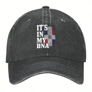 Hats Dominican Republic It's In My Dna Dominican Flag Pride Cute Gift 9267 Vintage Washed Baseball Cap TT4 Embroidered Hat Casual Hat