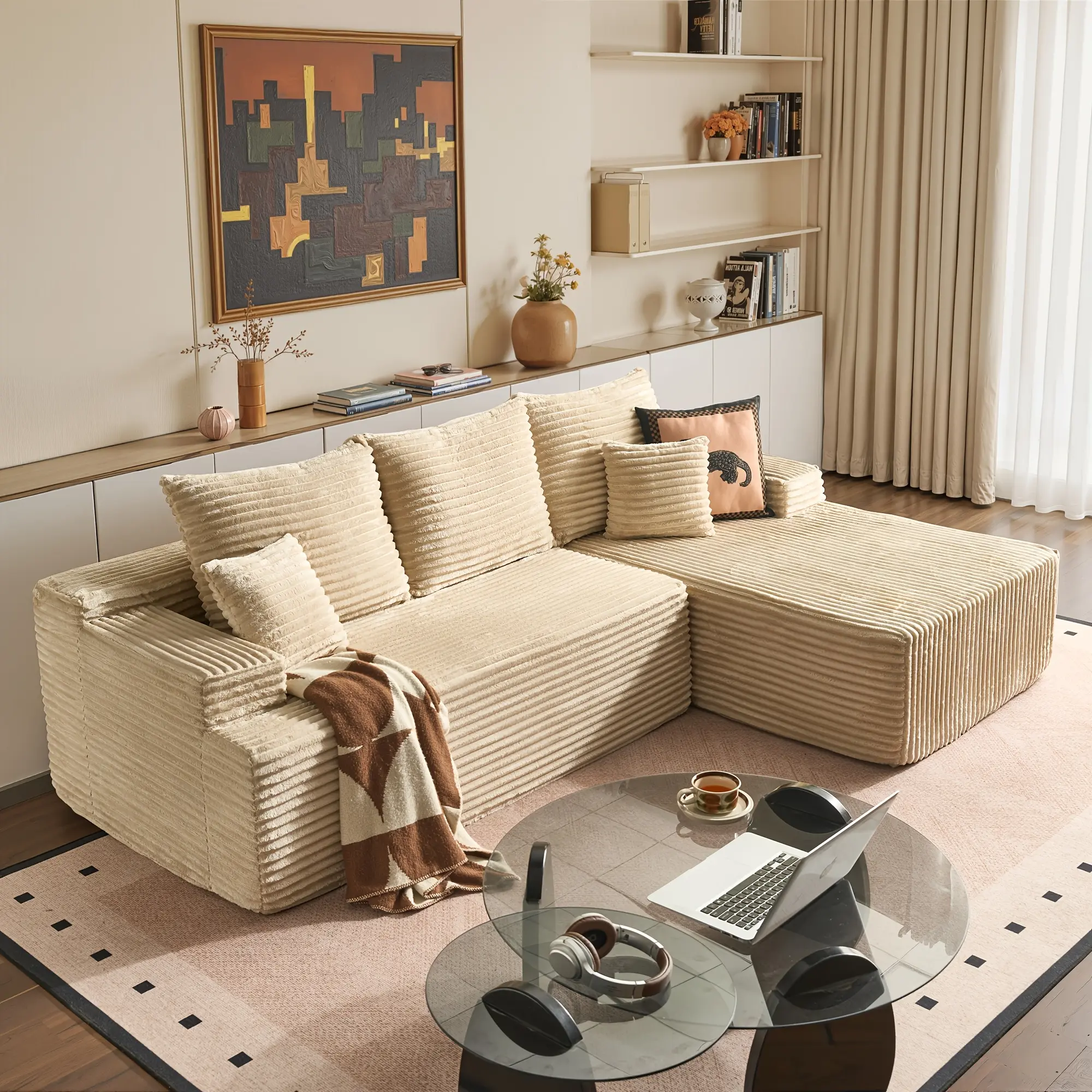 Khaki   Right Chaise (Facing)