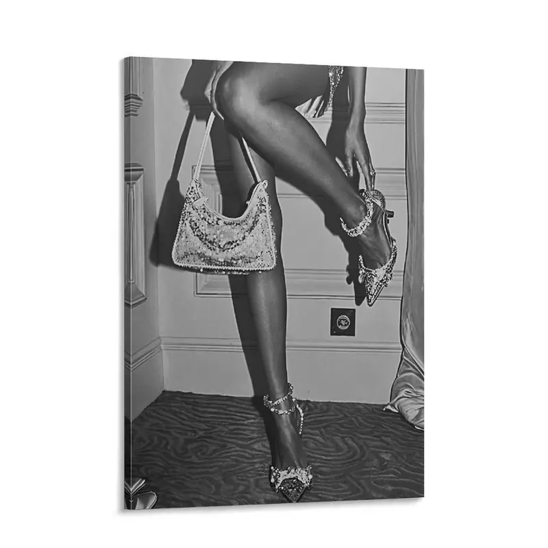 Fashion Magazine Canvas   Poster | Vogue Inspired Black and White  female body Fashion Decor for Bedroom, Vanity, Closet Room, Beauty Studio, Modern Feminine Apartment, Quiet  Aesthetic   Wall  luxury art Decoration Artistic
