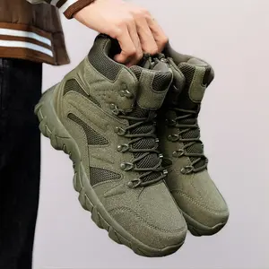 Men's all-season high-top wide fit Outdoor boots, lightweight and breathable anti-skid mountaineering shoes,Hiking boots, desert boots, work boots, suitable for jungle exploration, rock climbing, daily travel, camping, tourism, fishing and other activitie