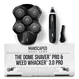 MANSCAPED® Dome Shaver™ PRO Head Shaver for Bald Men & Weed Whacker® 3.0 PRO Dual-Blade Nose, Ear & Eyebrow Hair Trimmer – SkinSafe® & FlexAdjust Technology, Travel Locks, Waterproof