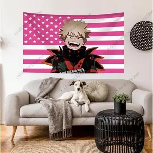 2025 Design Funny Tapestry Home Decor Items Bakugo Katsuki Flags Bedrooms Room Background Cloth Cute Outdoor Decor Banner Gifts Decoration Linen