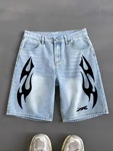 Men's Denim Shorts, Distressed Jeans Shorts, Casual Ripped Shorts, Casual Fashionable Shorts, Casual Comfy Loose Fit Jeans Shorts for Summer, Fashion Men's Bottoms for Daily Wear, Cotton