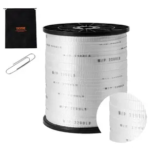 Polyester Mule Tape Flat Rope (5/8 in x 630 ft, 2200 lbf Tensile Capacity) - Printed Webbing with Storage Bag, Paperclip Fastener for Storage Organization, Ideal for Commercial Electrical Work (Tools & Hardware Hand Tool Accessory)