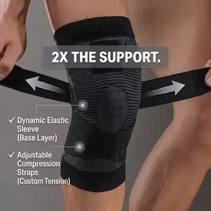 360° Knee Stability Braces | 2PC Compression Sleeve with Strap fast Tech | Professional Support for Running & Heavy Lifting