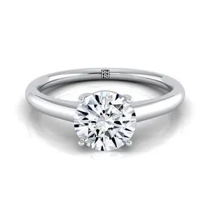 The Viola Solitaire Engagement Ring Setting for Round Diamonds in Platinum