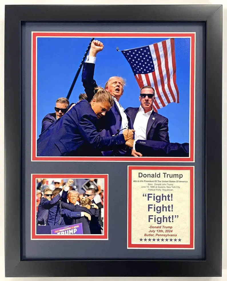 Donald Trump | America's 45th and 47th President | 12"x15" Double Matted Photo Collage