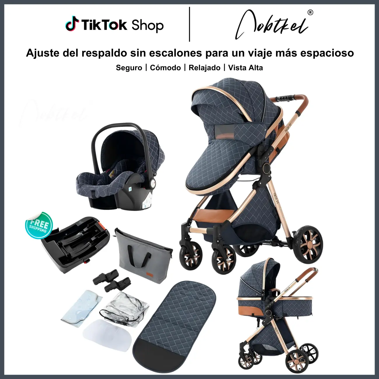 Aobtkel Unisex 4-in-1 Fabric Bassinet Stroller - 6 Months+ Use, Portable Foldable Lightweight, 1-Click Folding, Sun Shade, Mesh Net Sides, Magnetic Mosquito Net, High-Quality Travel Outdoor Gear Combo Set
