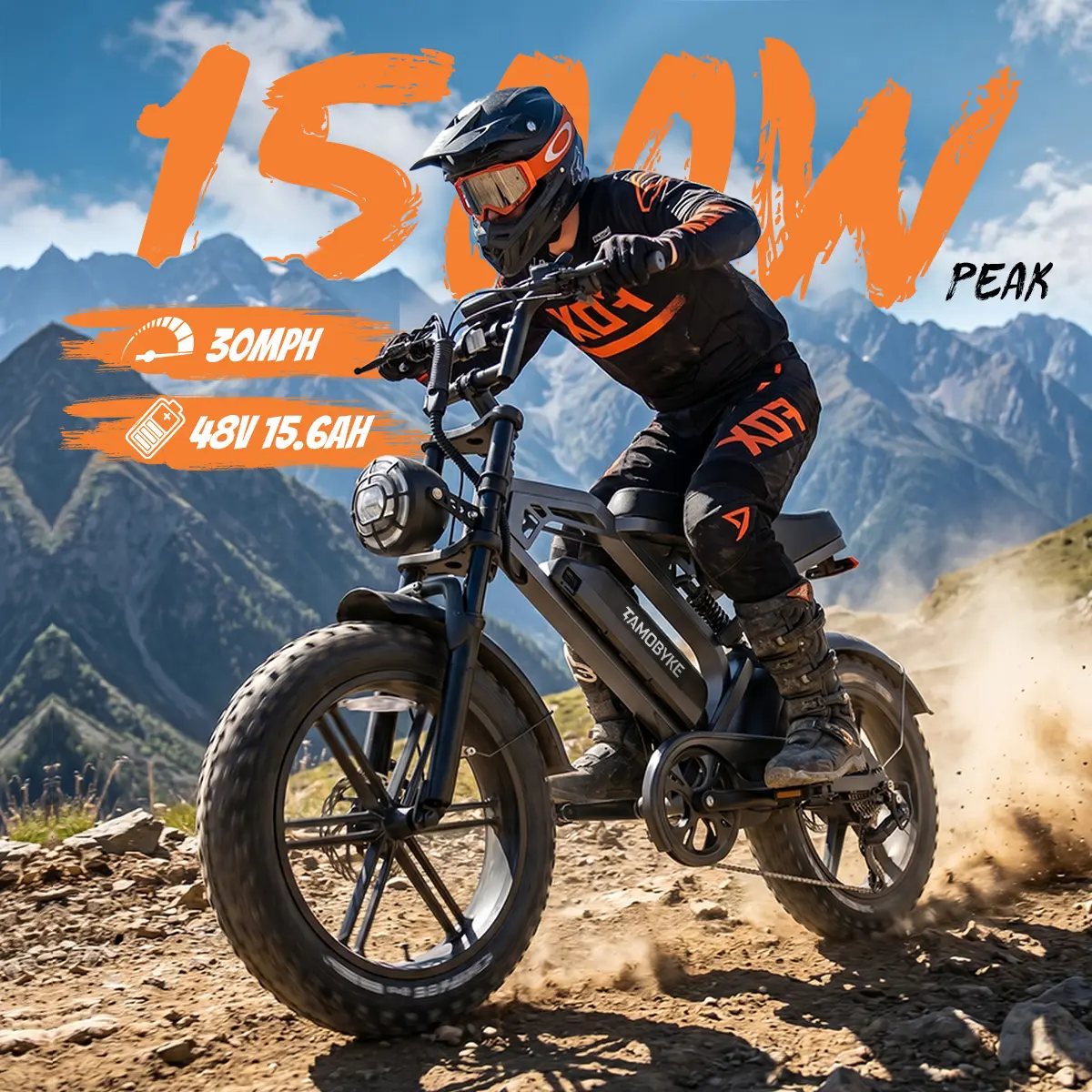 【SummerVibes】S20 Moped Style 1500W Electric Bike,30mph Ebike&34-70Miles PAS Range,48V15.6ah Larger Battery, 20'' Fat Tire Electric Bike for Adults,UL Safety Certified.