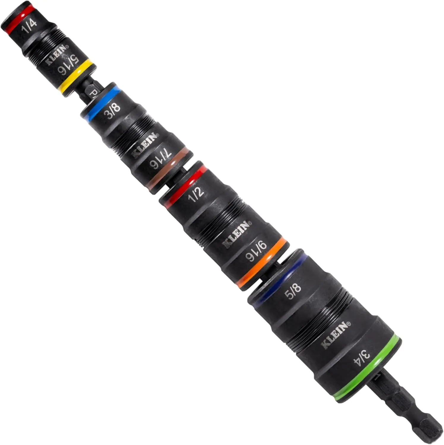 32934 Impact Driver, 9-in-1 SAE Impact Socket Set, 4 Flip Sockets with 1/4, 5/16, 3/8, 7/16, 1/2, 9/16, 5/8, and 3/4-Inch Nut Driver Sizes with Bit Holder, 6-1/2-Inch Shaft