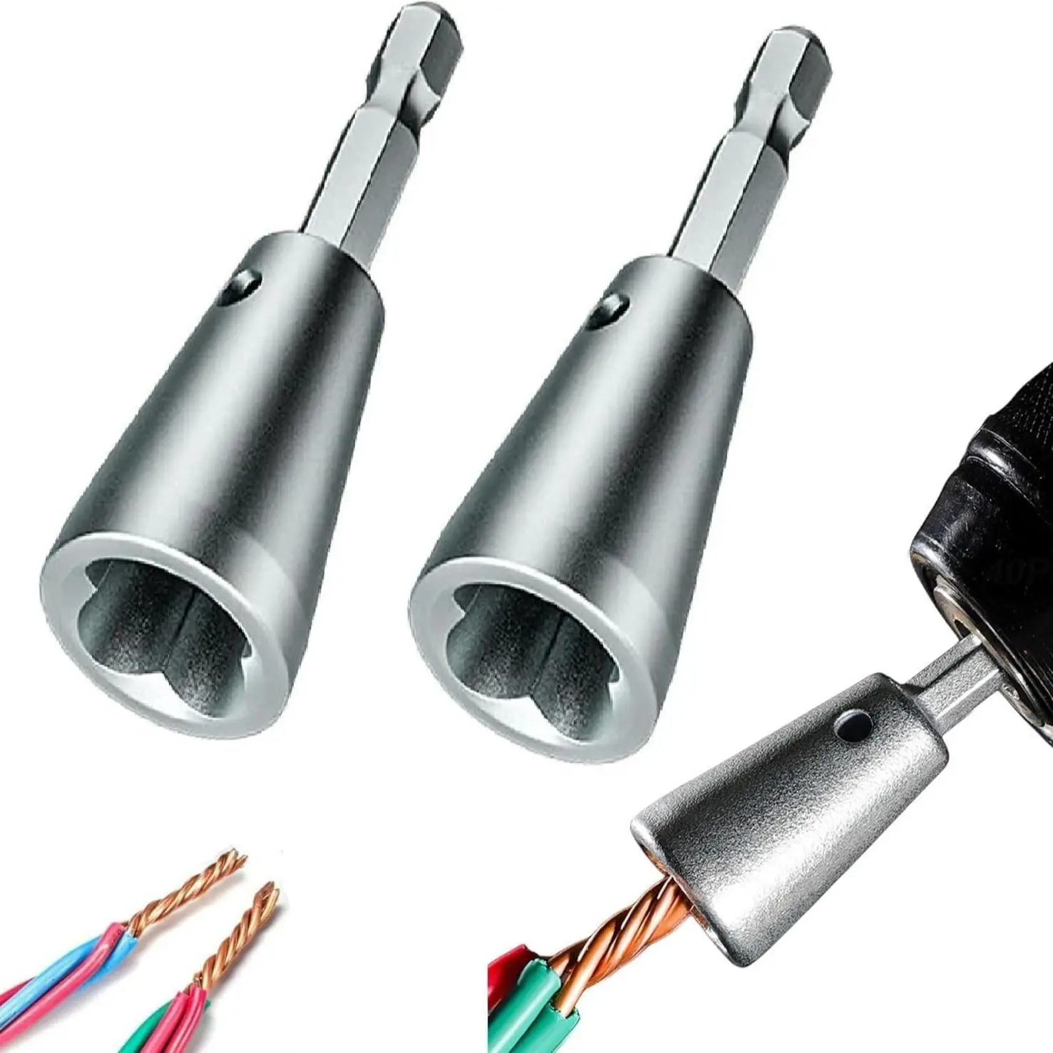 Wire Twisting Tools, Wire Stripping And Twisting Tools for Power Drill, Cable Quick Stripper, Power Tool Accessories for Drill, Diy Tools (2 Counts), Tools Gadgets