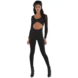 Sleek Black Halloween Catsuit Costume - S/M
