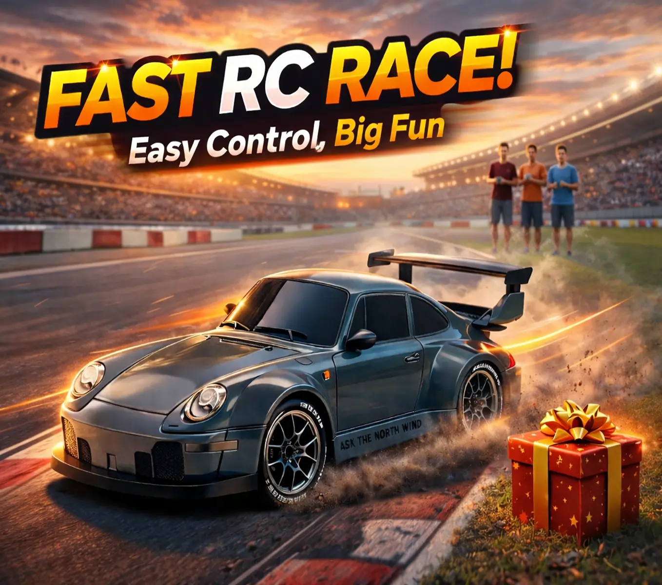 【Summer Sale】Kids RC Toy 1:24 Scale 4WD Remote Control Drift Car For 3-15 Years, RC Drift Car with LED Light,Indoor & outdoor use,Approximately 50 minutes of battery life#gifts for Kids#Toys Gift Preferred#Social gifts Led Lights Epic Design#Gifts RC Cars