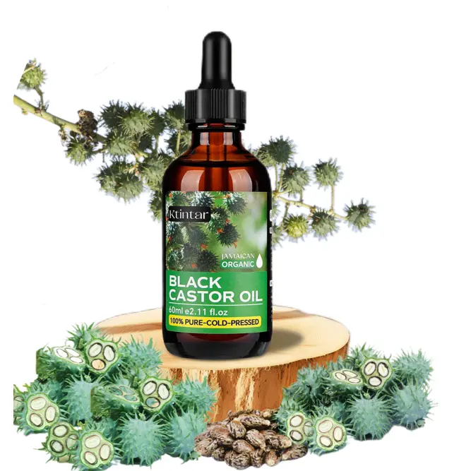 Ktintar Black Castor Oil 1/2/3 COUNT (60g / Count) - Natural Cold Pressed Castor Oil for Hair Growth, Eyebrow & Skin Care, Deeply Moisturizing