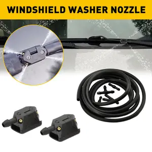 2PC Windshield Washer Nozzle Wiper Hose 2m Windscreen washer jet pumps Universal