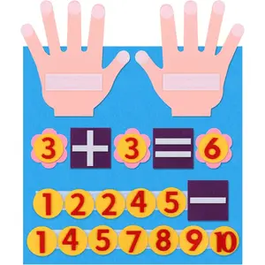 Felt Board Finger Numbers Counting Toy Toddler Early Educational Enlightenment Learning School Supplies Kindergarten Children Preschool Addition Subtraction Manipulatives Math Teaching Aids Math Learning Tools