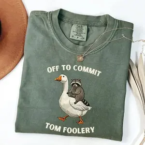 Comfort Colors Off to commit tom foolery Funny Raccoon Shirt, Graphic Raccoon Shirt, Raccoon Meme Shirt, Cozy Raccoon Shirt, Meme Tshirt - TrendWear USA