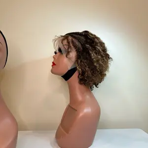 Braided human wig highlights color Braided human wig highlights color