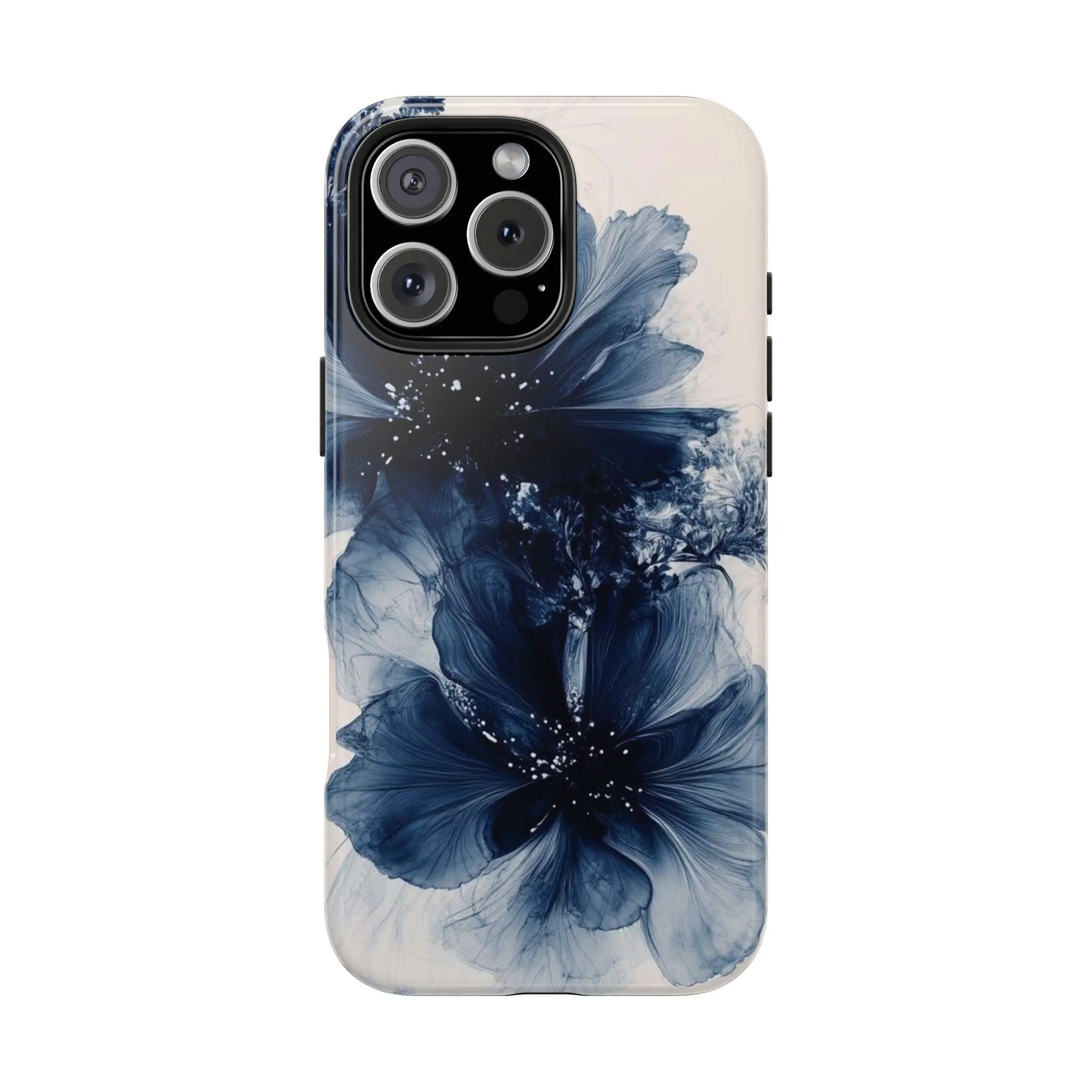 Aesthetic Blue Smoke Flower Phone Case For iphone 17 pro case iphone 16 pro max case 15 14 13 12 11 & Samsung S25 S24 S23 Ultra Fe – Shockproof Cute Case for Women & Men, Trendy Gift for Her & Him