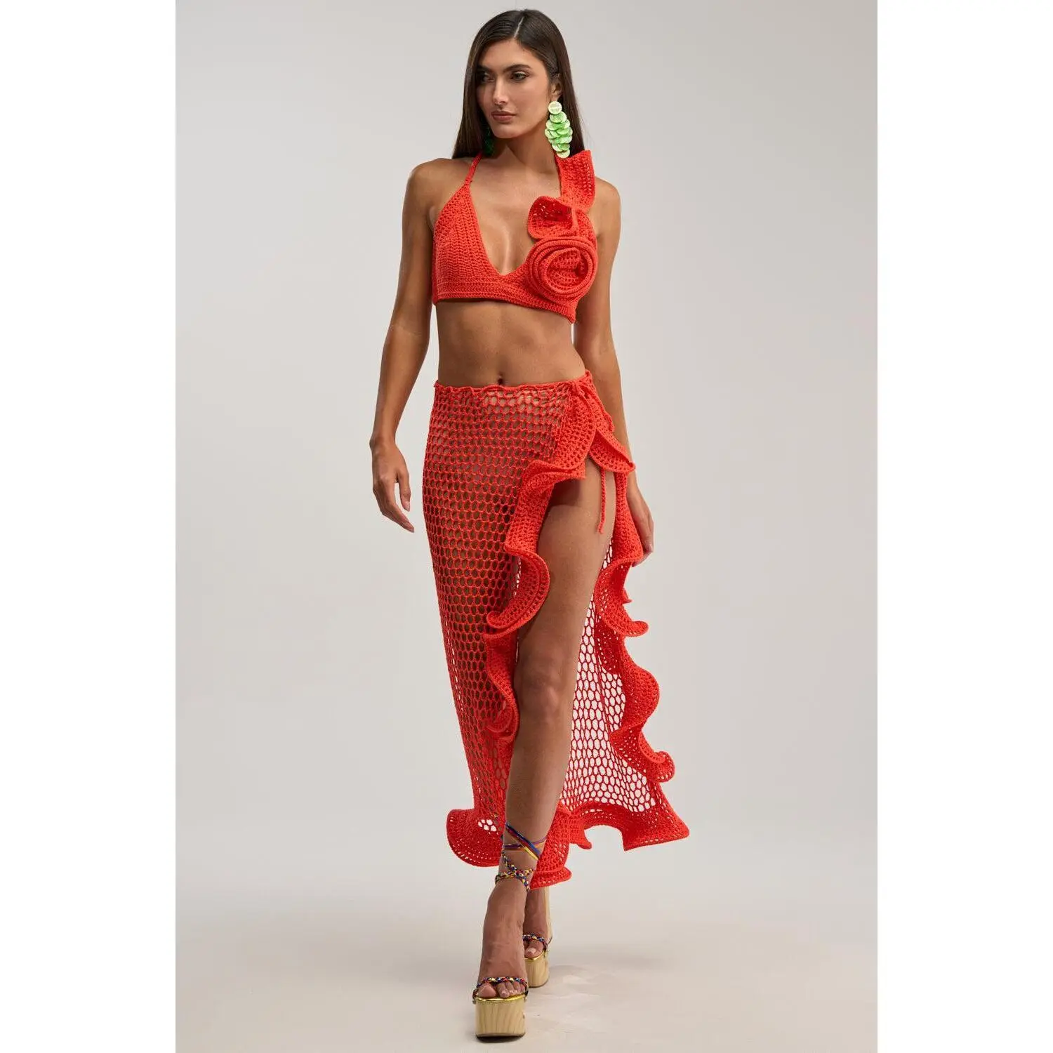 BEACH BABE CROCHET MAXI SKIRT