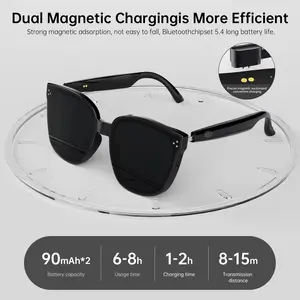 Smart glasses with bone conduction for calls and music, Bluetooth connection, comfortable to wear, suitable for outdoor sports