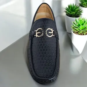 Men Gold Buckle Loafer Footwear Flat