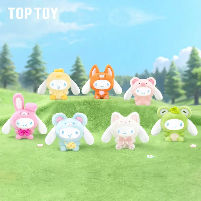 TOPTOY Cinnamoroll Animal Party Series Vinyl Plush Blind Box Art Toy - Cute Collectibles, Surprise Toy Action Figures, Plush Action Figures, Blind Bag Collecting Desktop Ornament, Ideal Gift for Girls & Collectors