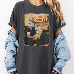 Jasonnn Michaelll Dunkin Donuts Shirt, Halloween Shirt, Funny Halloween Tshirt, Horror Movie Tee, 90s Halloween Tee, Meme