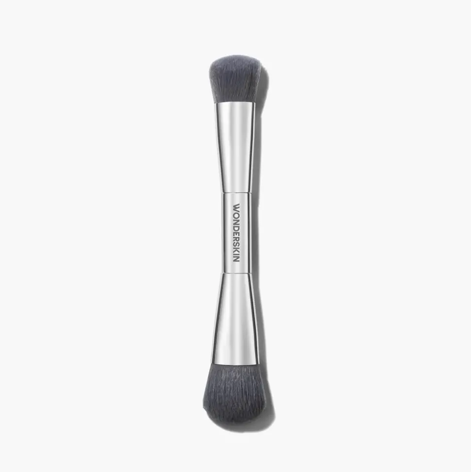 Wonderskin Dual-Ended Blush & Contour Brush for Wonder Blading All-Day Blush Stain - Multi-Use Makeup Brush for Blush, Bronzer & Contour - Seamless Blending, Sculpting & Definition - Angled Dual-Ended Face Brush for Soft Focus Finish