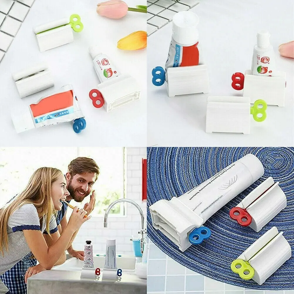 Toothpaste Squeezer 3X Bathroom Tube Roller Easy Stand Dispenser Holder Toothpaste Tube Winder